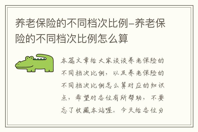 养老保险的不同档次比例-养老保险的不同档次比例怎么算