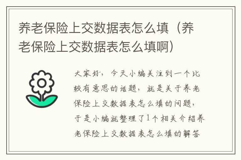 养老保险上交数据表怎么填（养老保险上交数据表怎么填啊）