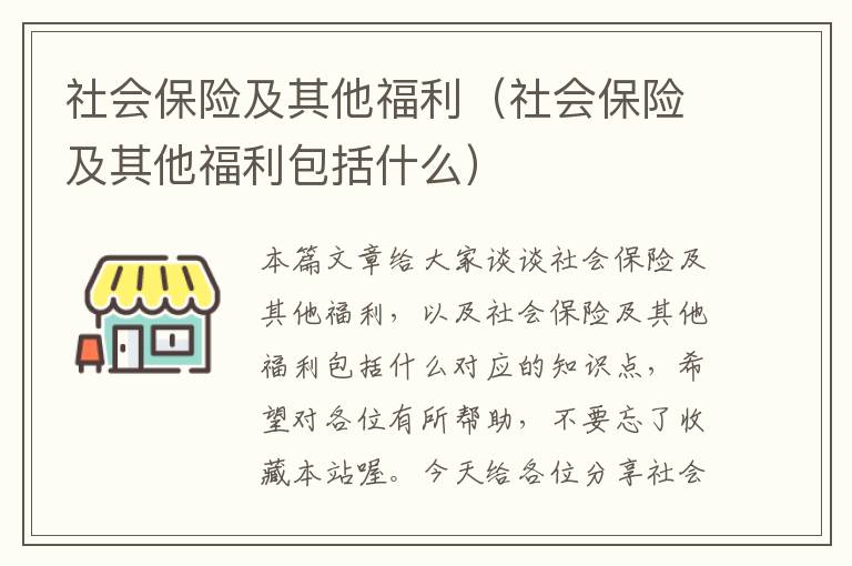 社会保险及其他福利（社会保险及其他福利包括什么）