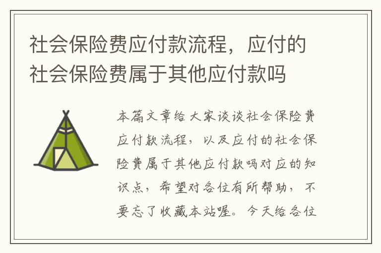 社会保险费应付款流程，应付的社会保险费属于其他应付款吗