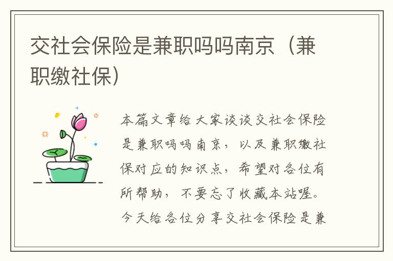 交社会保险是兼职吗吗南京（兼职缴社保）