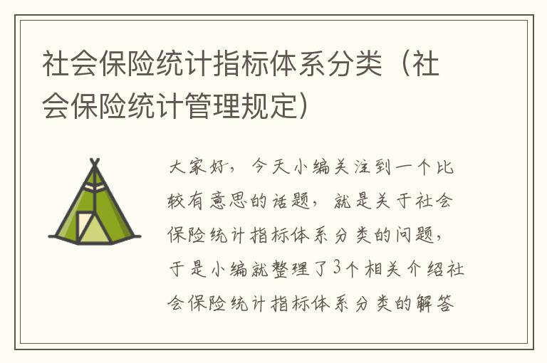 社会保险统计指标体系分类（社会保险统计管理规定）