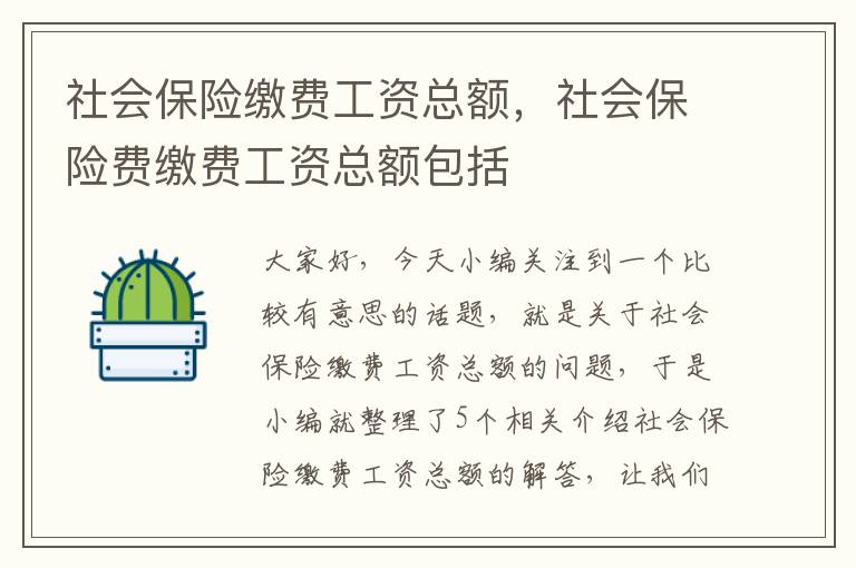 社会保险缴费工资总额，社会保险费缴费工资总额包括