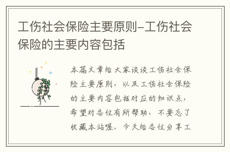 工伤社会保险主要原则-工伤社会保险的主要内容包括