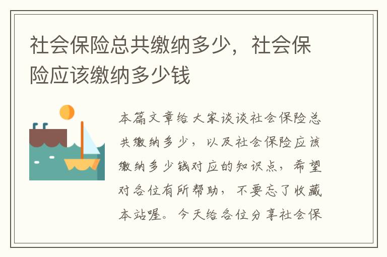 社会保险总共缴纳多少，社会保险应该缴纳多少钱