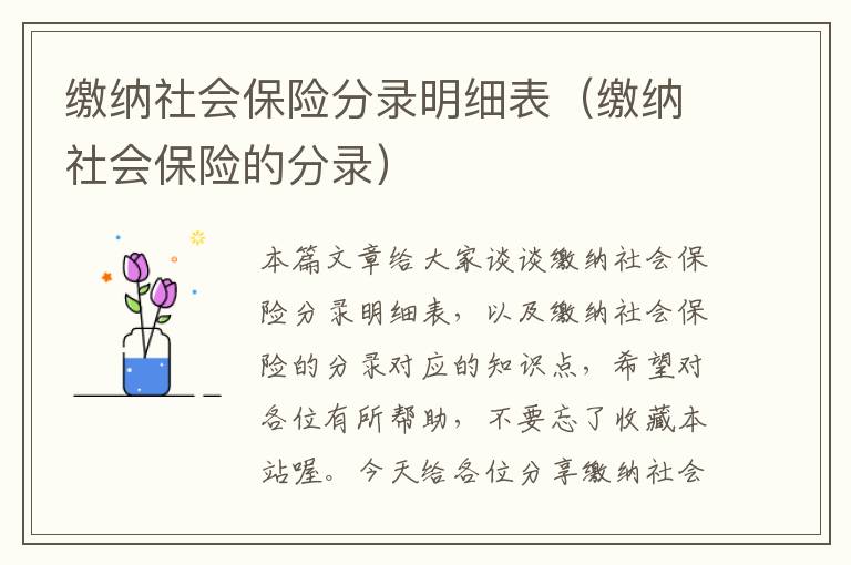 缴纳社会保险分录明细表（缴纳社会保险的分录）