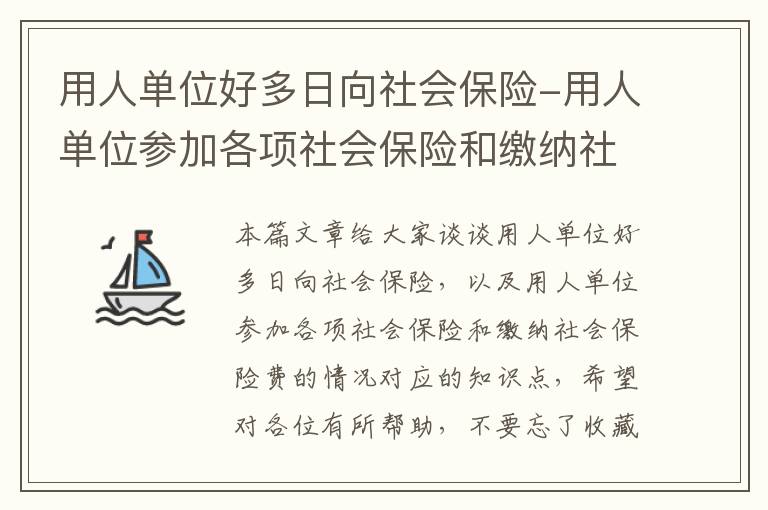 用人单位好多日向社会保险-用人单位参加各项社会保险和缴纳社会保险费的情况