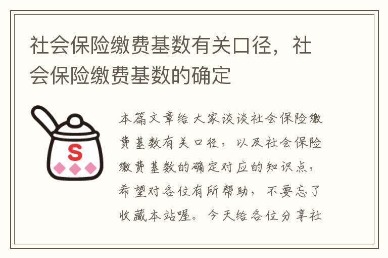 社会保险缴费基数有关口径，社会保险缴费基数的确定