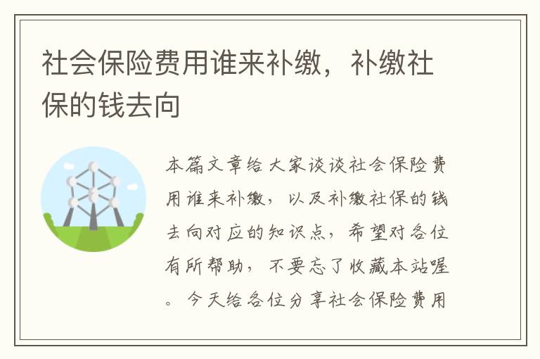 社会保险费用谁来补缴，补缴社保的钱去向