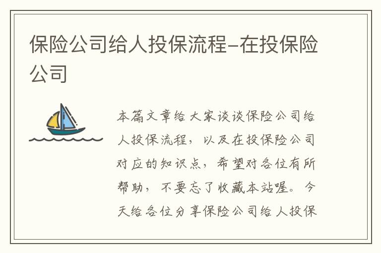 保险公司给人投保流程-在投保险公司